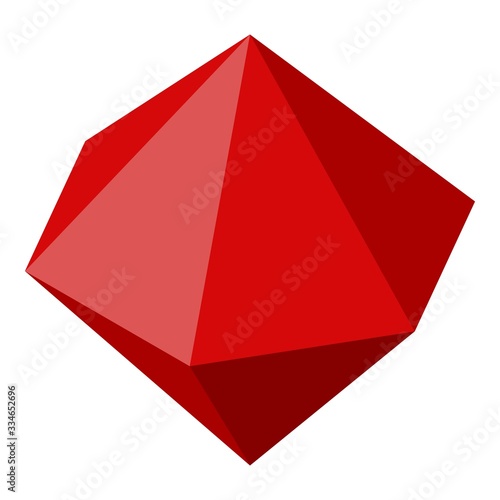 Red ruby icon. Isometric of red ruby vector icon for web design isolated on white background