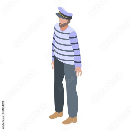 Bearded sailor icon. Isometric of bearded sailor vector icon for web design isolated on white background