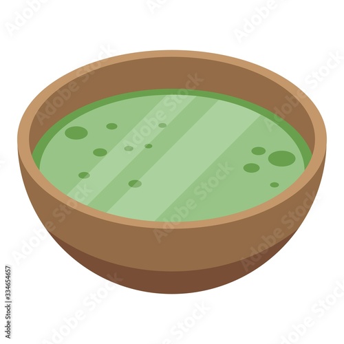 Matcha tea soup icon. Isometric of matcha tea soup vector icon for web design isolated on white background