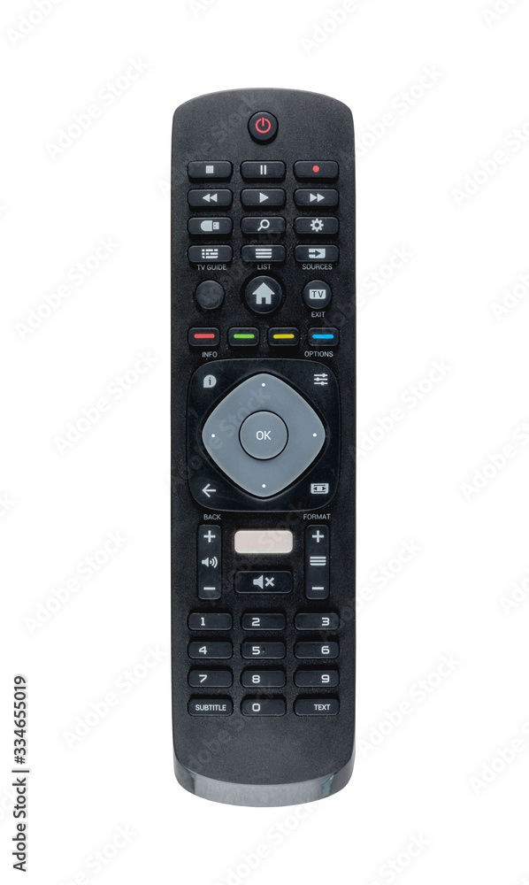 remote control of TV on white background remote control of TV on white background