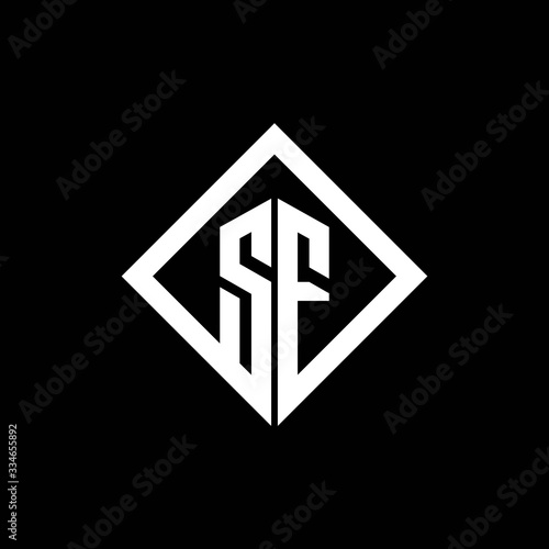 SF logo monogram with square rotate style design template
