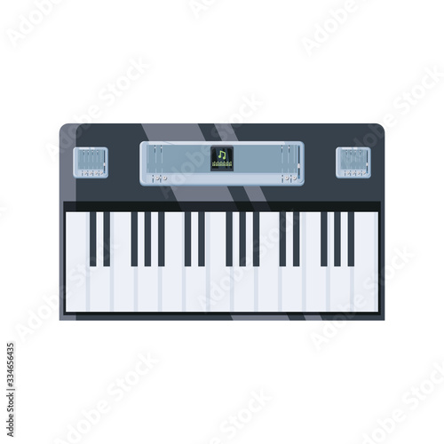 electronic piano on white background