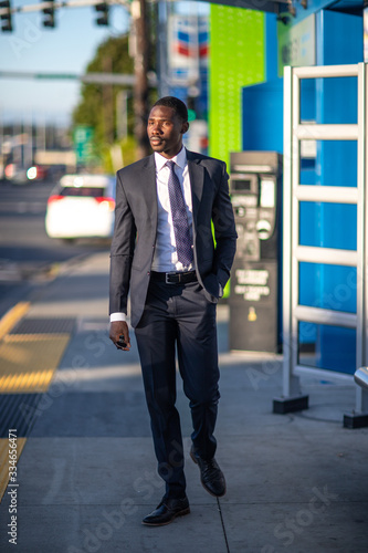 young commuter waiting for the bus