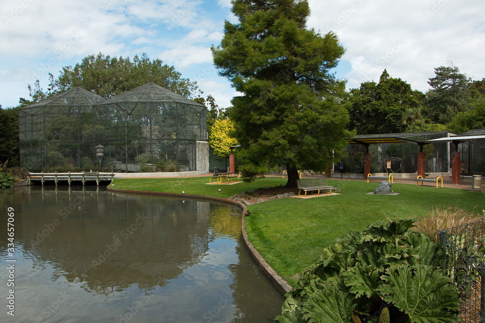 Fototapeta premium Aviary in Queens Park in Invercargill,Southland on South Island of New Zealand
