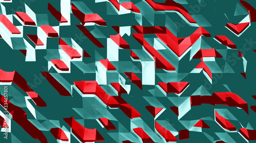 red and green Creative geometric illustration in Origami style.Triangular pattern for your business design.