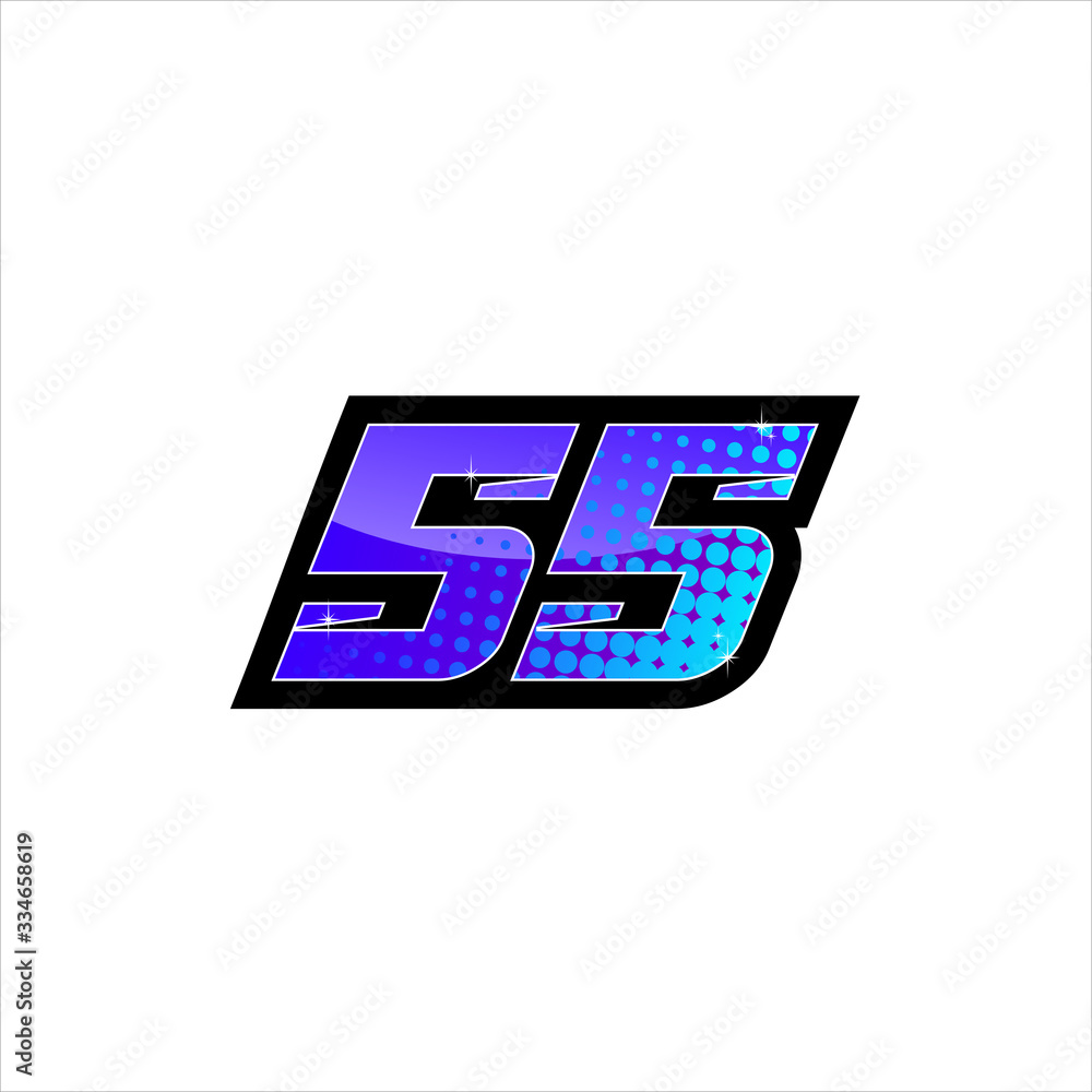 Vector Racing number 55, start racing number, sport race number with ...