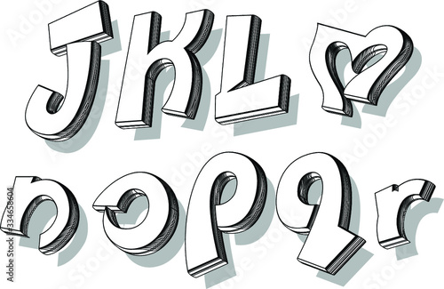 3D - Playful Designer Font set in vector format