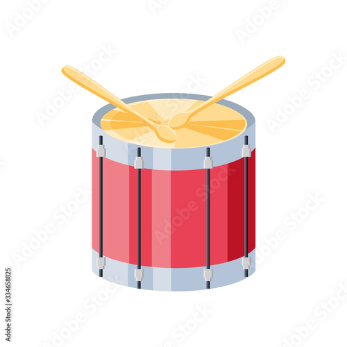 drummer with drumsticks on white background