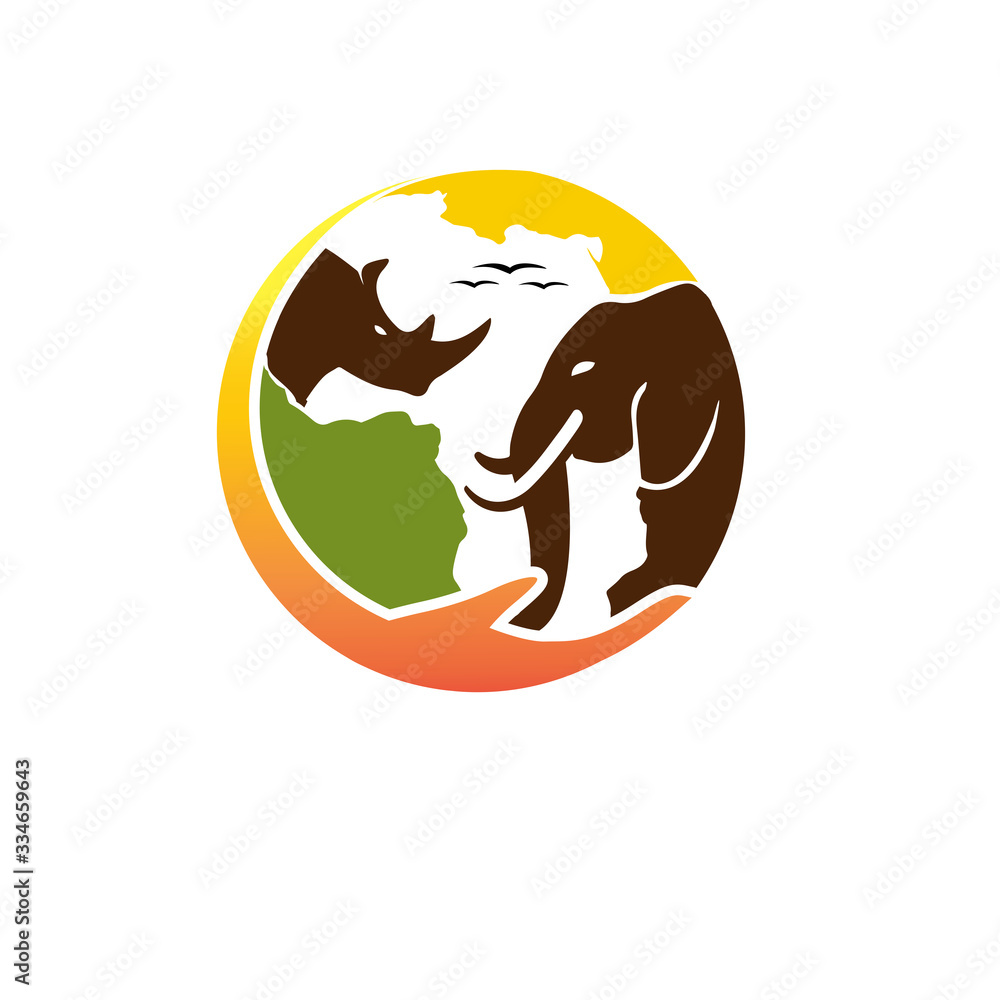 Obraz premium africa animal care logo designs simple and modern
