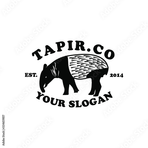tapir animal vector logo design