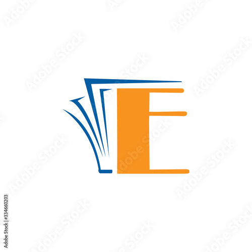 digital e book sign simple ebook logo design vector Electronic Library icon illustration
