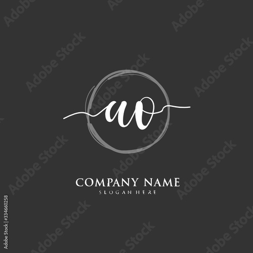 Handwritten initial letter A O AO for identity and logo. Vector logo template with handwriting and signature style. © D'Graphic Studio