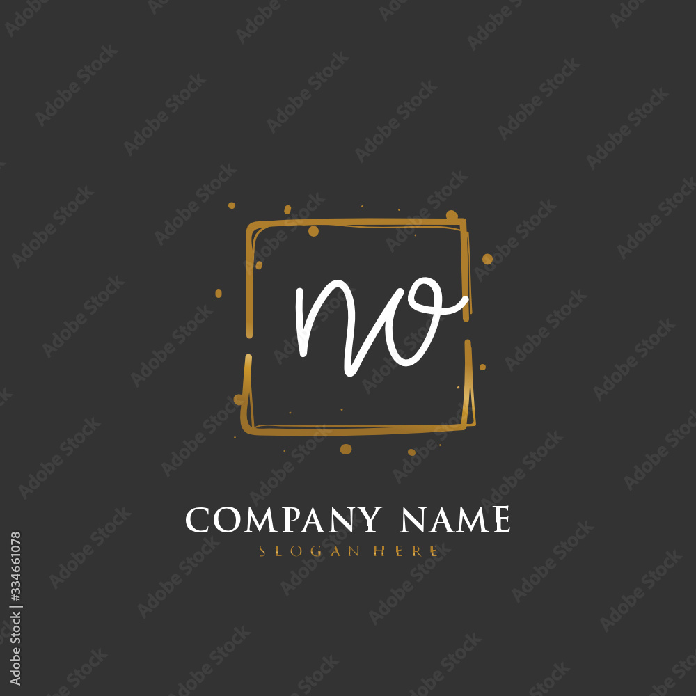 Handwritten initial letter N O NO for identity and logo. Vector logo template with handwriting and signature style. Handwritten initial letter N O NO for identity and logo. Vector logo template with handwriting and signature style.