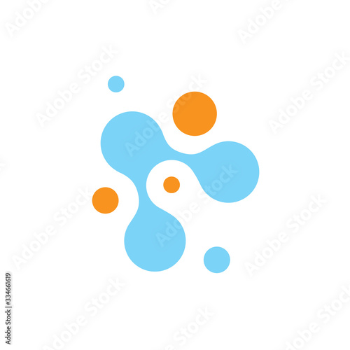 abstract colorful neuron cell biotech nanotechnology molecule logo vector design icon