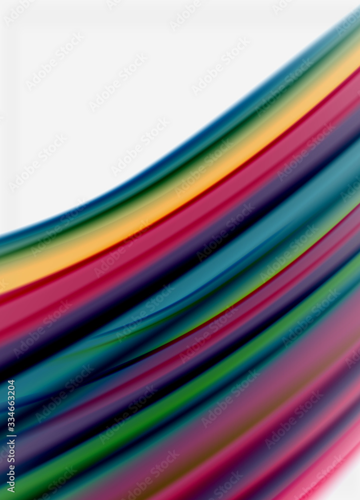 Wave lines abstract background, smooth silk design with rainbow style colors. Liquid fluid color waves. Vector Illustration Wave lines abstract background, smooth silk design with rainbow style colors. Liquid fluid color waves. Vector Illustration
