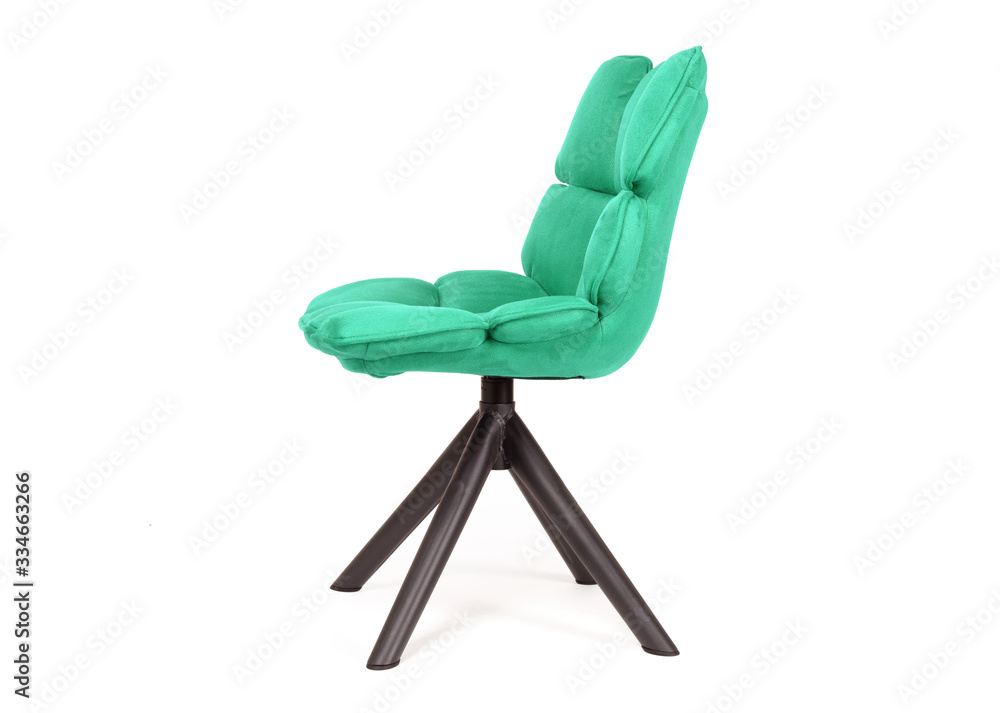 Modern chair made from suede and metal - Green Modern chair made from suede and metal - Green