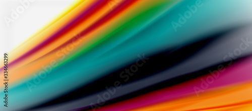 Wave lines abstract background  smooth silk design with rainbow style colors. Liquid fluid color waves. Vector Illustration