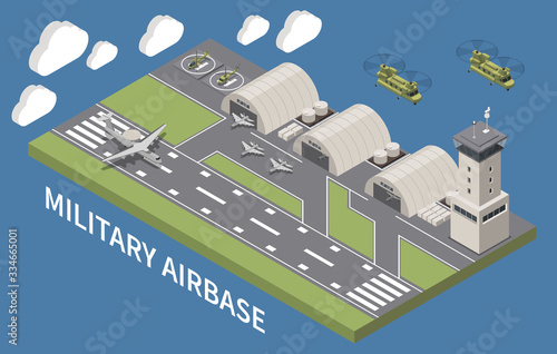 Military Air Force Base Isometric 