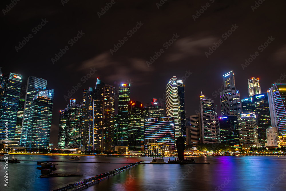 Fototapeta premium city by night, singapore