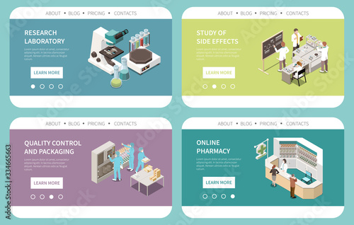 Pharmaceutical Production Isometric Website