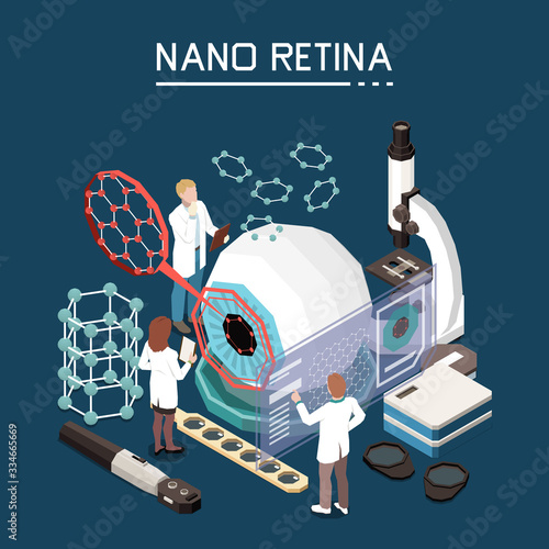   Nanotechnology Retina Isometric Composition 