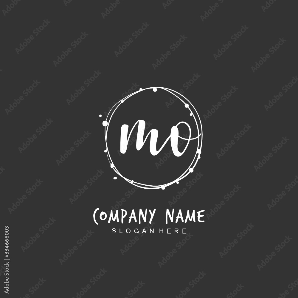 Handwritten initial letter M O MO for identity and logo. Vector logo template with handwriting and signature style. Handwritten initial letter M O MO for identity and logo. Vector logo template with handwriting and signature style.