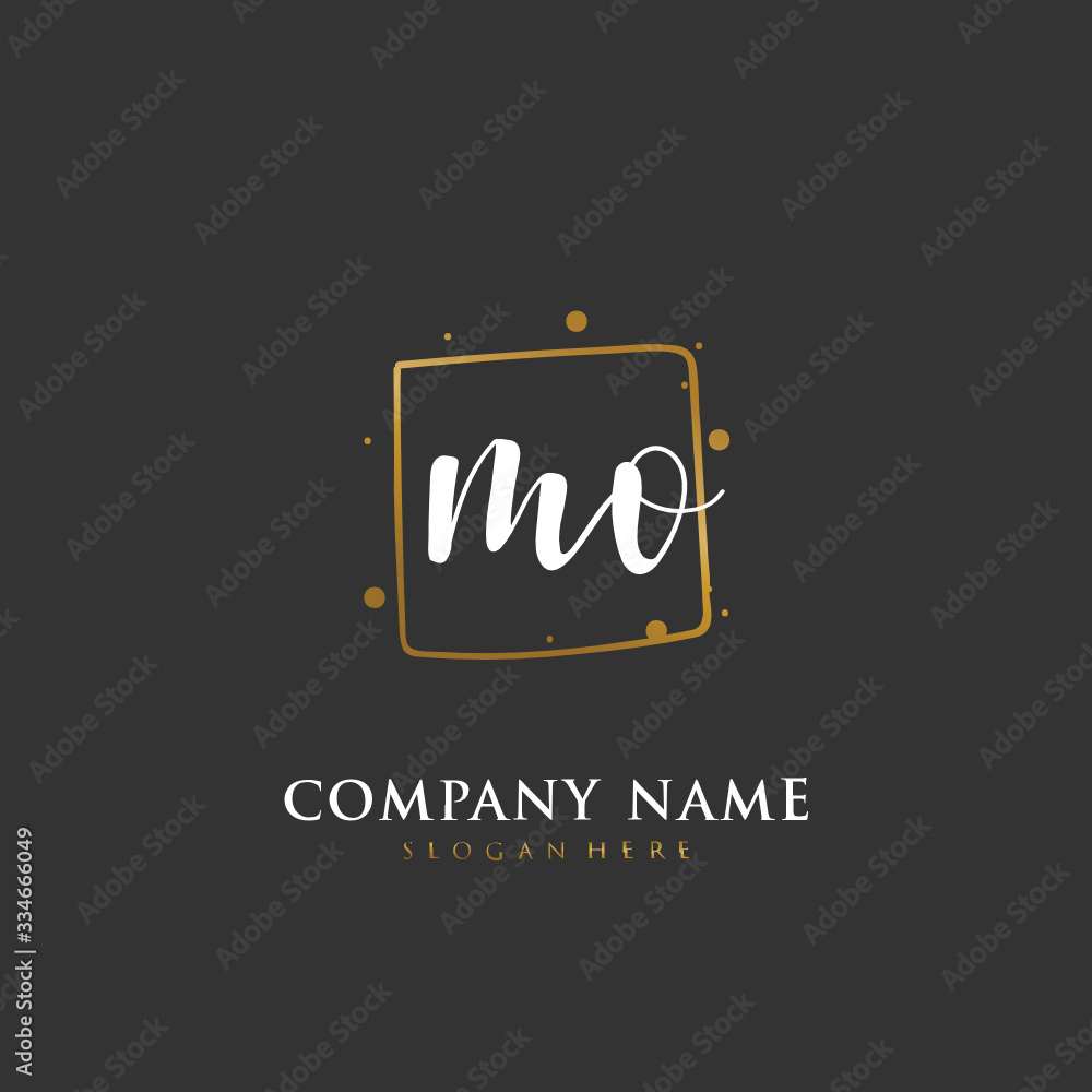 Handwritten initial letter M O MO for identity and logo. Vector logo template with handwriting and signature style. Handwritten initial letter M O MO for identity and logo. Vector logo template with handwriting and signature style.