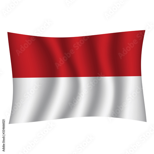 Monaco flag background with cloth texture. Monaco Flag vector illustration eps10. - Vector
