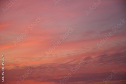 Fototapeta Naklejka Na Ścianę i Meble -  Sunshine in the sky , Orange color in the sky, clouds
