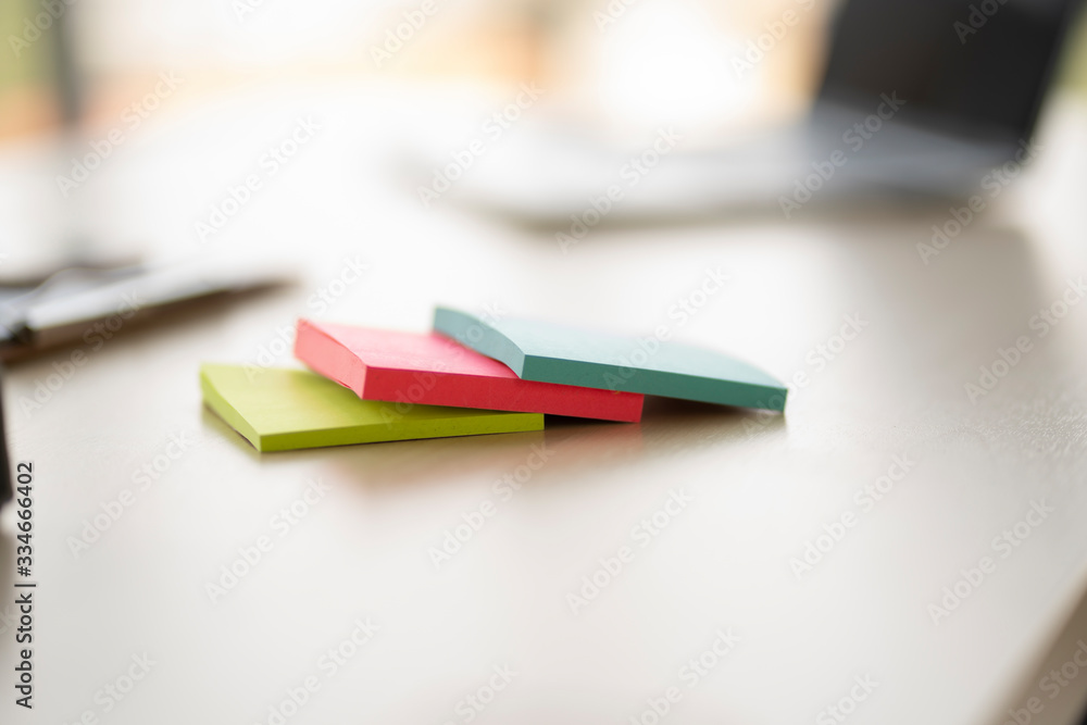 detail close up shot concept of working planning strategy and brainstorming within modern office work environment using color set sticky notes to organize and take down ideas, notes and information detail close up shot concept of working planning strategy and brainstorming within modern office work environment using color set sticky notes to organize and take down ideas, notes and information