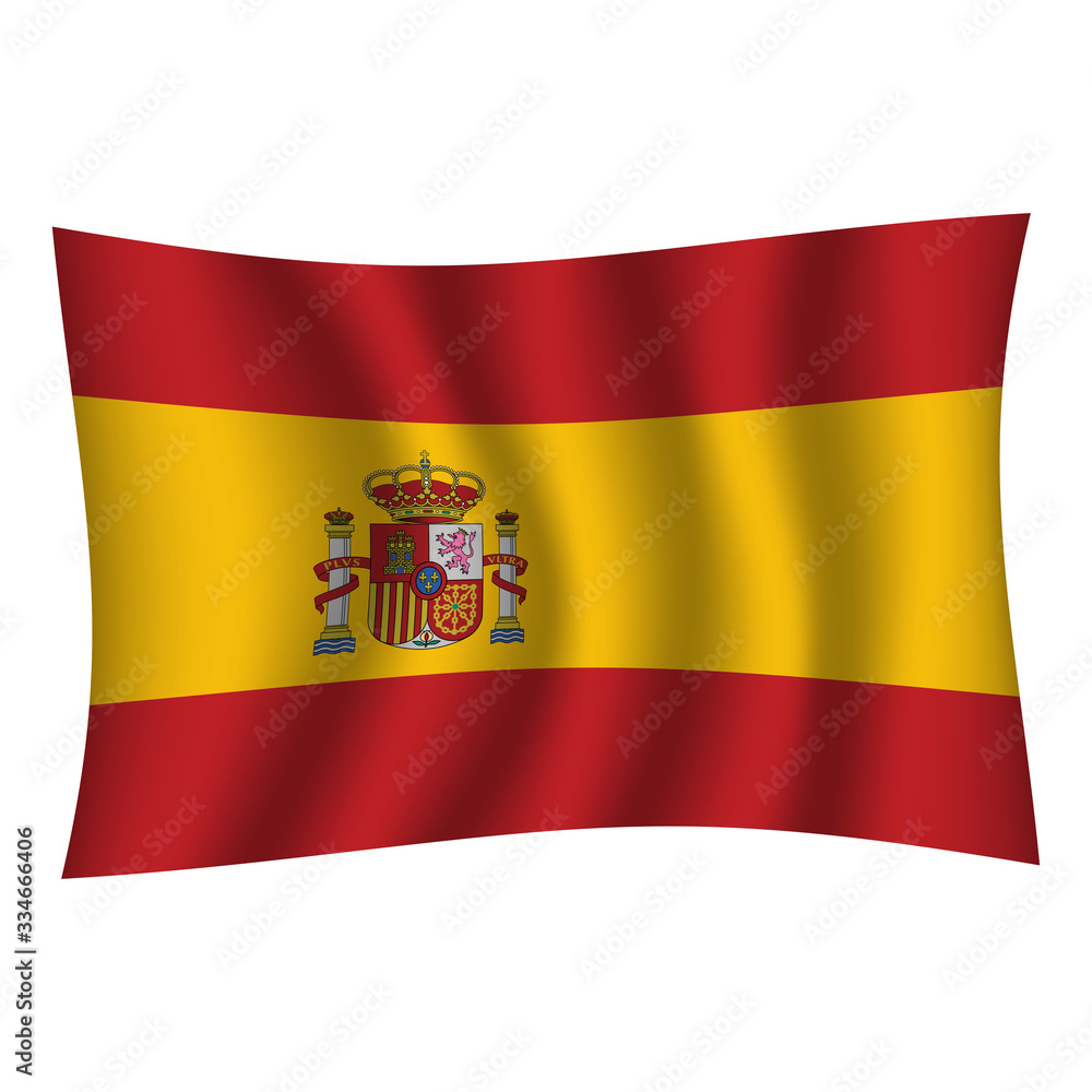 Spain flag background with cloth texture. Spain Flag vector illustration eps10. - Vector Spain flag background with cloth texture. Spain Flag vector illustration eps10. - Vector