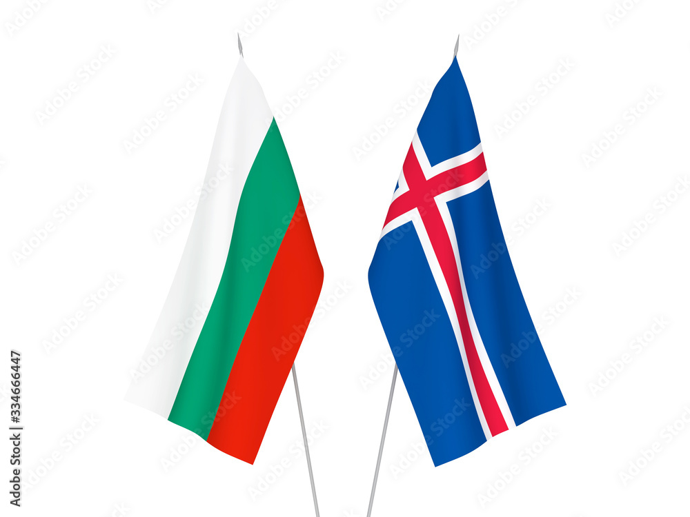 Bulgaria and Iceland flags