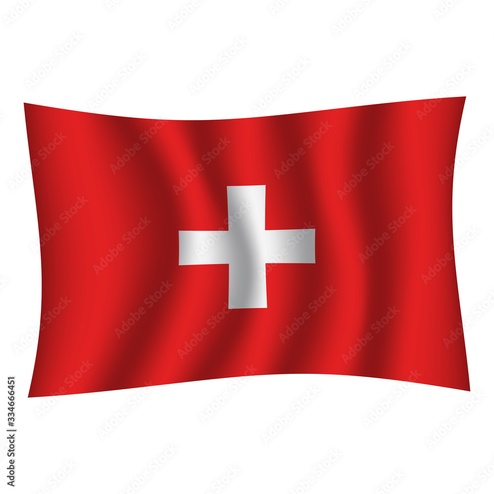 Switzerland flag background with cloth texture. Switzerland Flag vector illustration eps10. - Vector