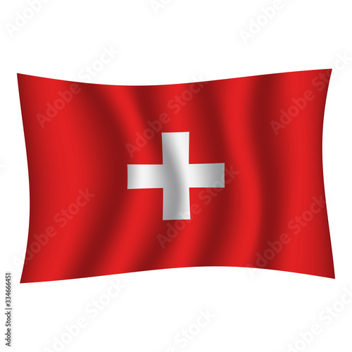 Switzerland flag background with cloth texture. Switzerland Flag vector illustration eps10. - Vector
