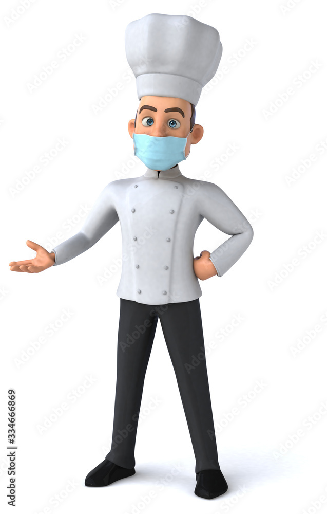 3D illustration of a cartoon character with a mask 3D illustration of a cartoon character with a mask