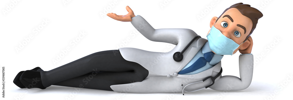 3D illustration of a cartoon character with a mask 3D illustration of a cartoon character with a mask