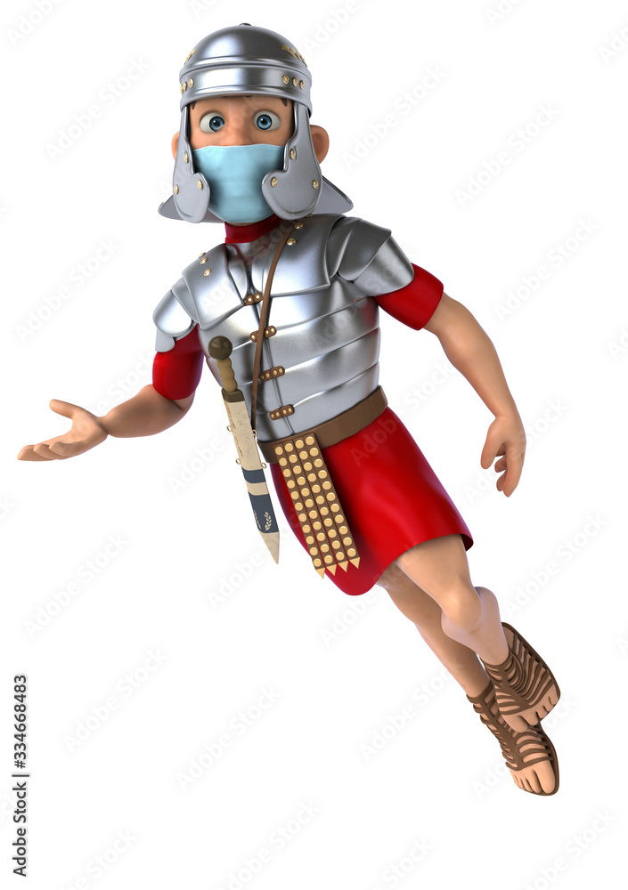 3D illustration of a cartoon character with a mask 3D illustration of a cartoon character with a mask