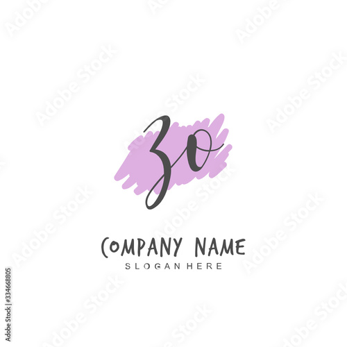 Handwritten initial letter Z O ZO for identity and logo. Vector logo template with handwriting and signature style.