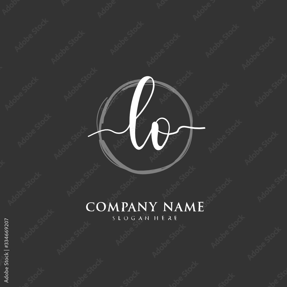 Handwritten initial letter L O LO for identity and logo. Vector logo template with handwriting and signature style. Handwritten initial letter L O LO for identity and logo. Vector logo template with handwriting and signature style.