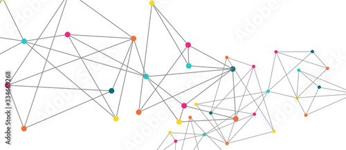 Line points connections, triangular technology design. Abstract geometric background