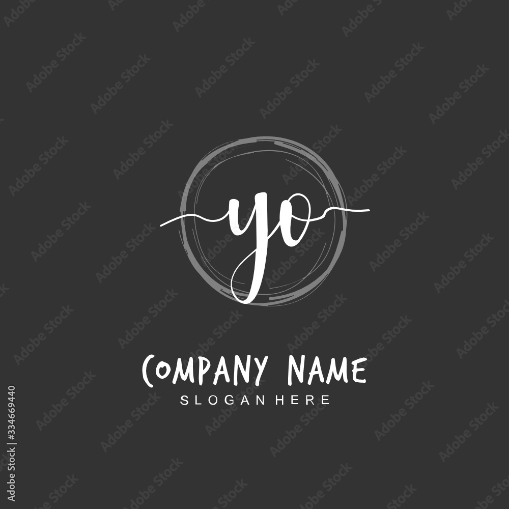 Handwritten initial letter Y O YO for identity and logo. Vector logo template with handwriting and signature style. Handwritten initial letter Y O YO for identity and logo. Vector logo template with handwriting and signature style.