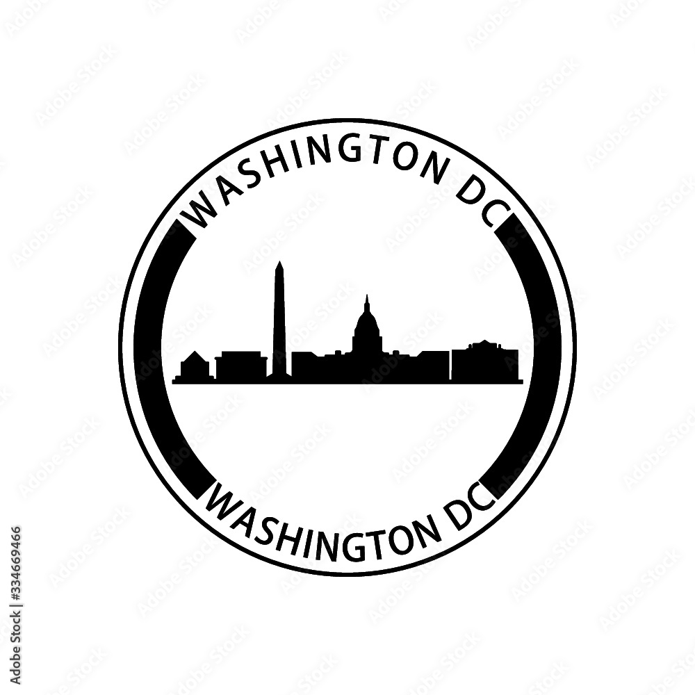 Washington D.C. sign stamp icon isolated on white background
