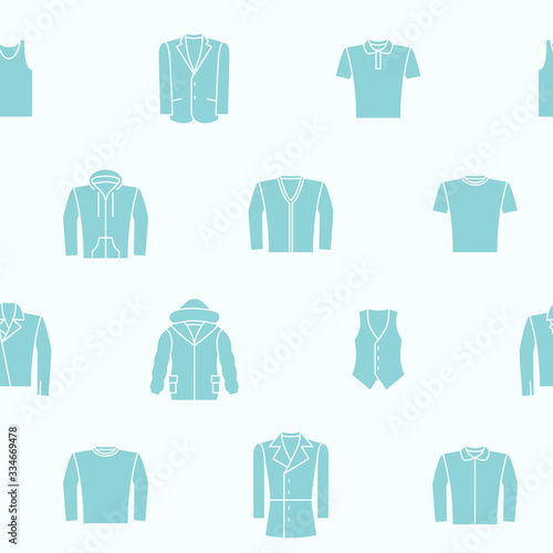 Fashion - Vector background (seamless pattern) of silhouettes men's clothing for graphic design
