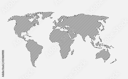 Vector world map template global black earth.