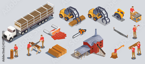 Timber Mill Icons Collection