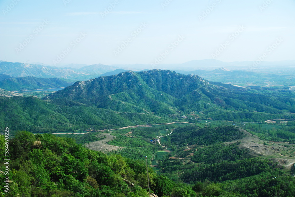Landscape of green mountains and mist in summer Landscape of green mountains and mist in summer