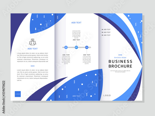 Three-fold business brochure with geometric background