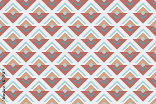 Geometric seamless retro pattern, abstract sprout or flower. Stock illustration for web, print, background and wallpaper, scrapbooking and wrapping paper.