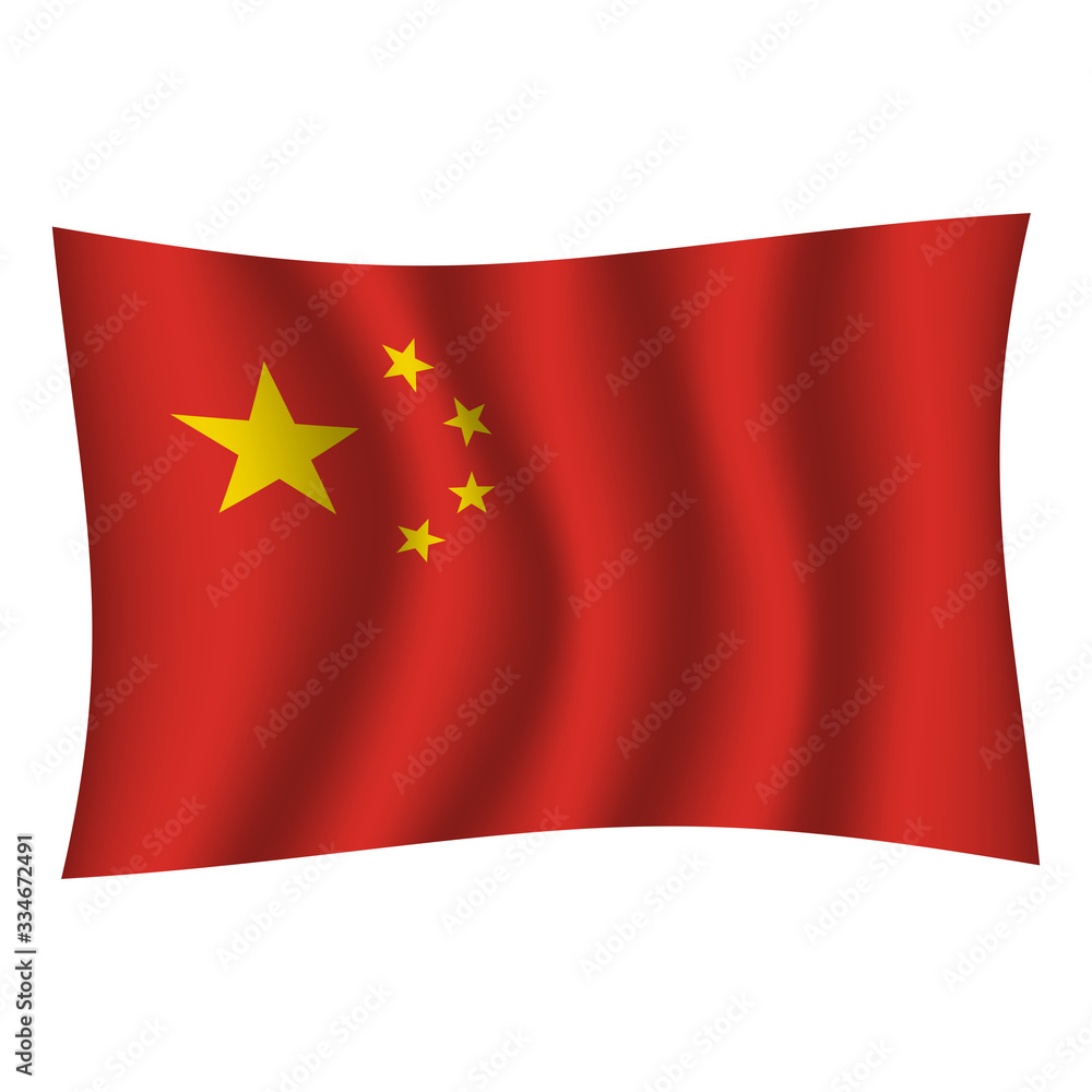 China flag background with cloth texture. China Flag vector illustration eps10. - Vector China flag background with cloth texture. China Flag vector illustration eps10. - Vector