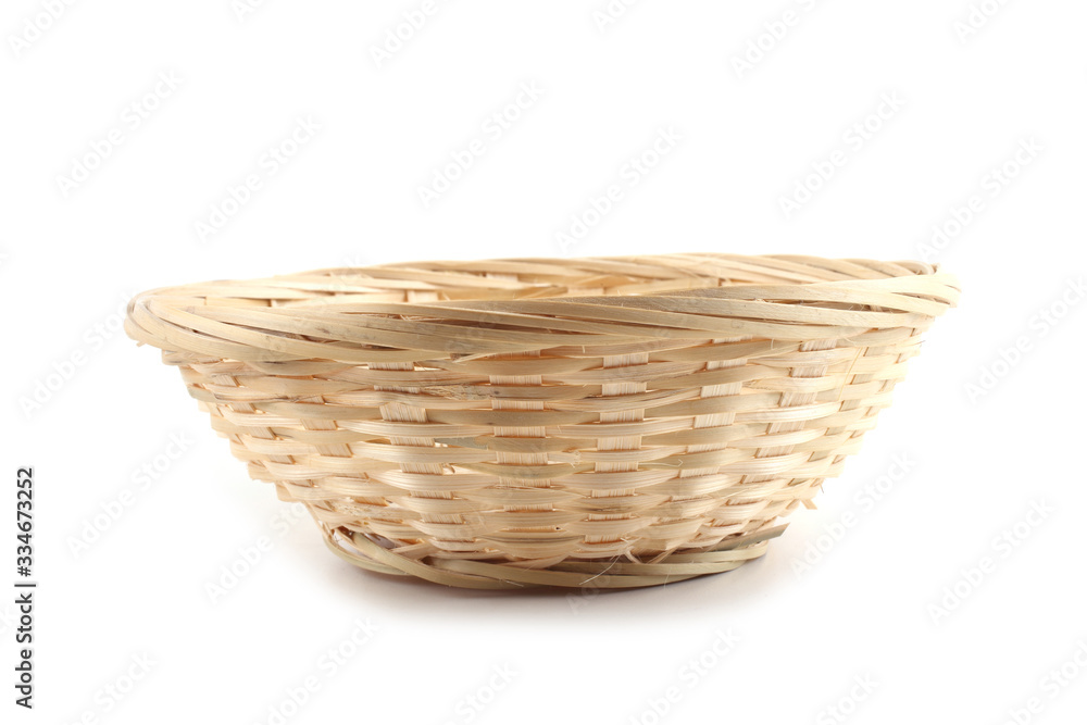 Wicker plate isolated on white